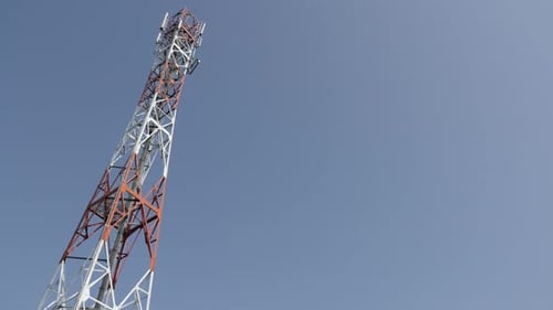 Telecommunication panel and antenna system 4K 3840X2160 UHD tilting footage - Repeater and base stat