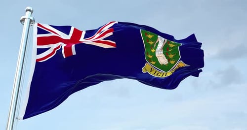 Realistic Waving British Virgin Islands Flag
