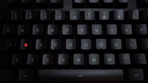 Keyboard with Red Keys