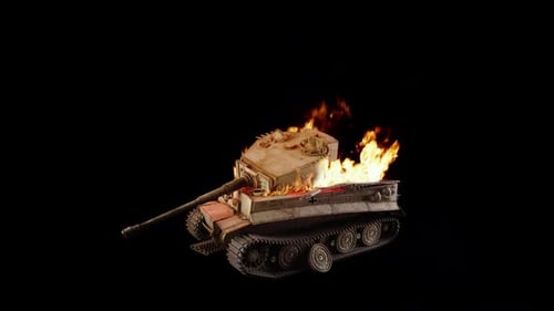 Brennender deutscher Panzer