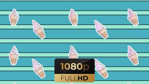 Animated Ice Cream Pattern Loop
