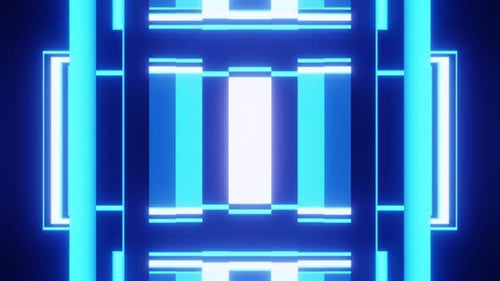 Blaue Wandstreifen Neonshow für Party Vj Loop Hintergrund 4K