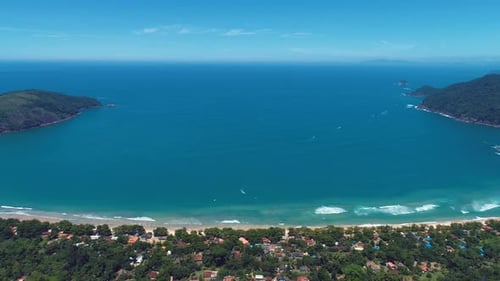 Tropical summer beach. Brazilian beach tourism landmark.
