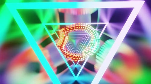 Undefined Figure In Mirrored Tunnel With Laser Show Background Vj Loop HD