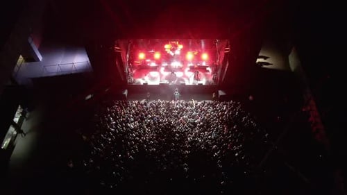 Aerial View of Concert Crowd at Night