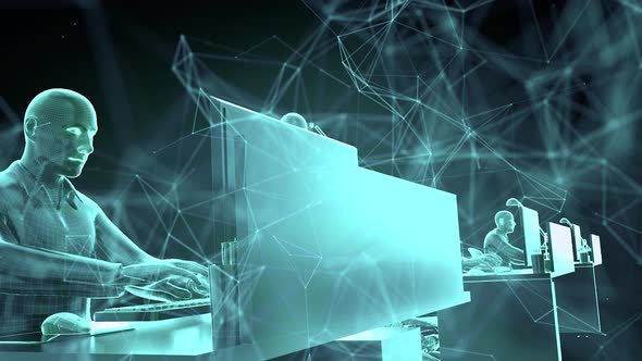 Digital Cyber Workers Bots 4k, Backgrounds Motion Graphics ft. tech ...