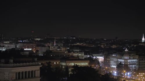 Night Cityscape of Madrid, Spain