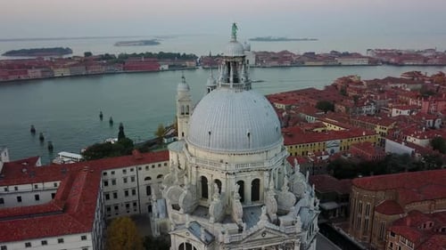 Venice Aerial View at Sunrise in Italy