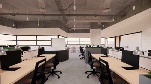Interior Empty Modern Loft Office open space modern office footage