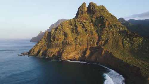 Incredible Mountain Scenery on the Ocean in the North of the Spanish Volcanic Island of Tenerife
