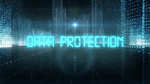 Skyscrapers Digital City Tech Word Data Protection