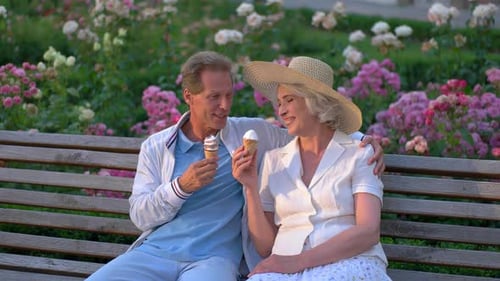 Pareja con helado de cono