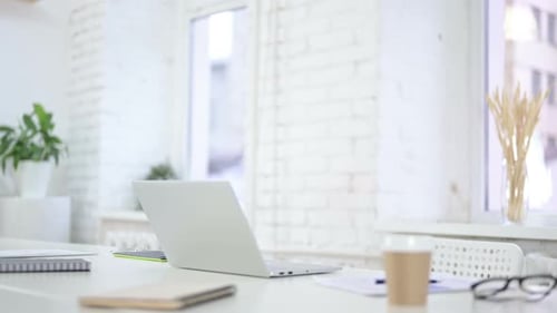 Creative Man Coming To Office and Starts Work