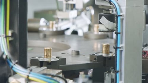 Automated assembly line for metal parts in the automotive industry