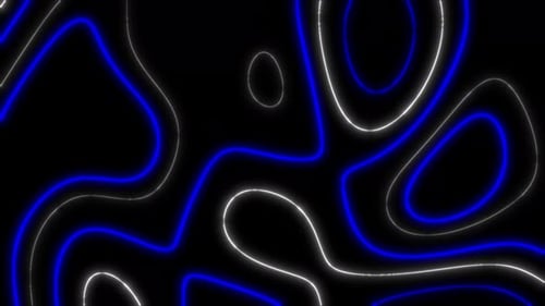 Abstract Neon Glowing Liquid Lines Motion Graphic Background