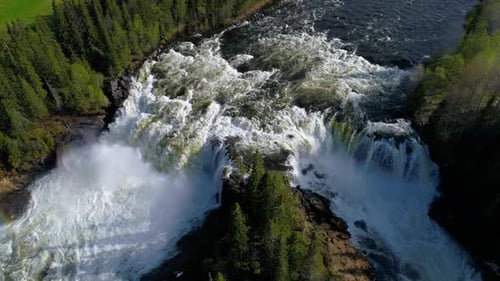 Ristafallet Waterfall in the Western Part of Jamtland