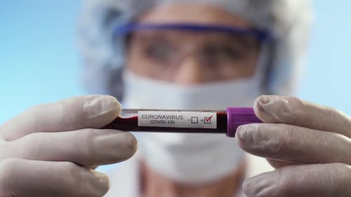 Blood Sample Shows Positive Coronavirus Test Result