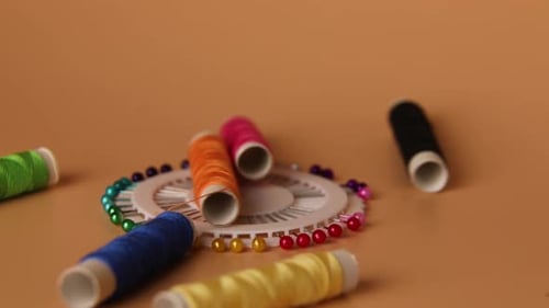 Colorful Thread and Pins for Sewing Needlework