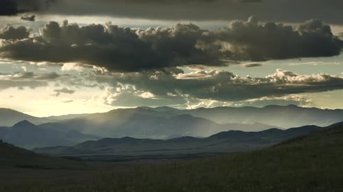 Sunset Behind Silhouette Mountain Successive