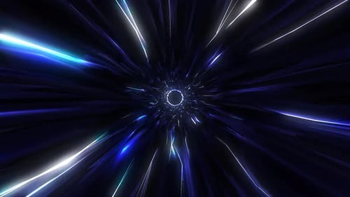 Glowing Colorful Line Tunnel