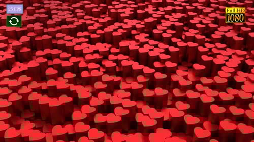 Abstract Red Heart Wave Animation Background