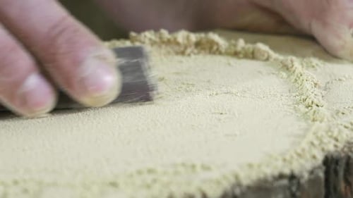 Sanding Wood Smooth Close-Up