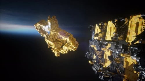 Flotte riesiger Raumschiffe, bekannt als Mutterschiffe, die Position über der Erde einnehmen