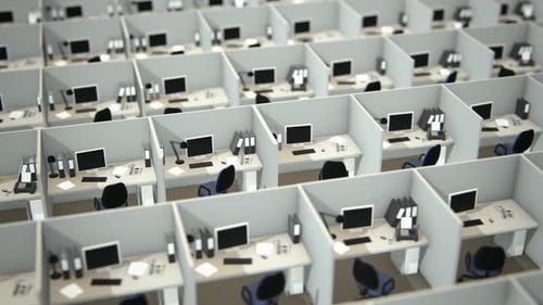 Seamless Loop Animation of Corporate Office Cubicles