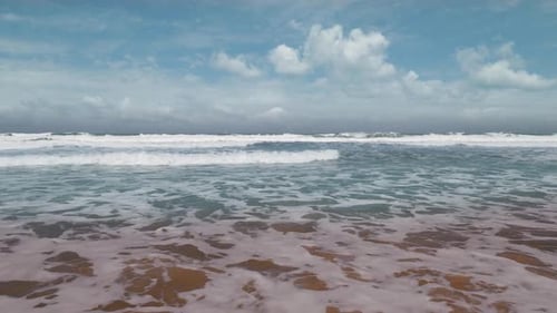 Sea Waves And Horizon