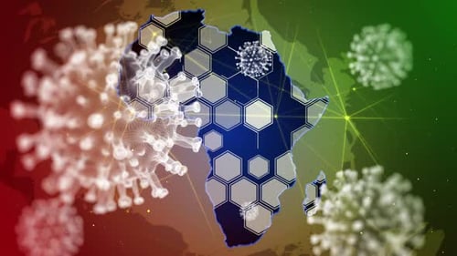 Futuristic African Map with Virus Spread Network