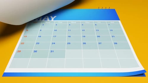 Animated 2022 Desk Calendar Page Turning