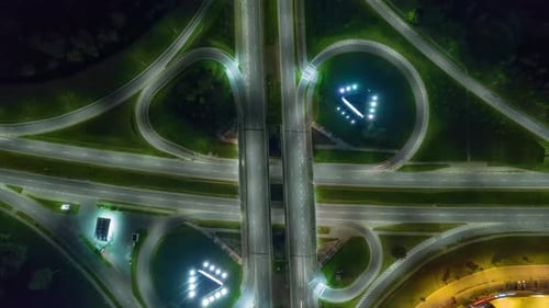 road junction aerial view time lapse
