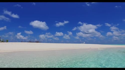 Aerial view scenery of tropical sea view beach lifestyle by clear lagoon and white sand background o