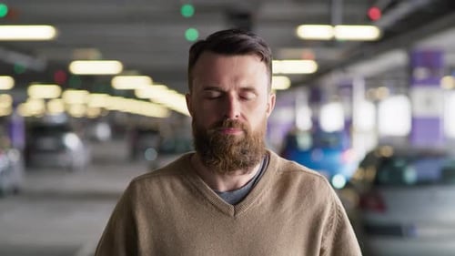 Handheld video man putting a protective face mask. Shot with RED helium camera in 8K.