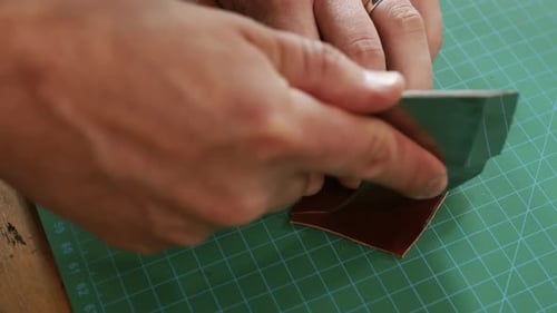 Leather Cut in Workshop