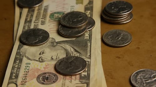 Rotierende Aufnahme der amerikanischen Währung