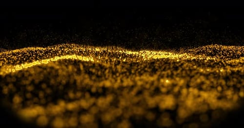 Dynamic Golden Particle Fluid Wave Background Animation