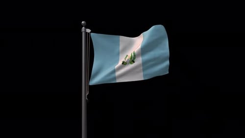 Guatemala Flag Waving Realistic Animation