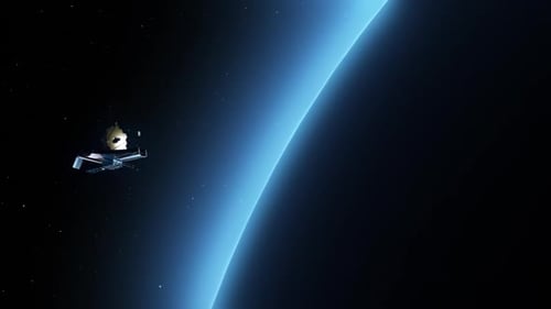 James Webb Space Telescope Orbiting Glowing Planet in Space