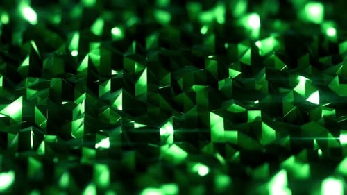 Abstract Green Geometric Polygon Background Loop
