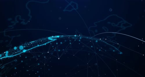 Hi Tech Global Connection Lines Background 4K