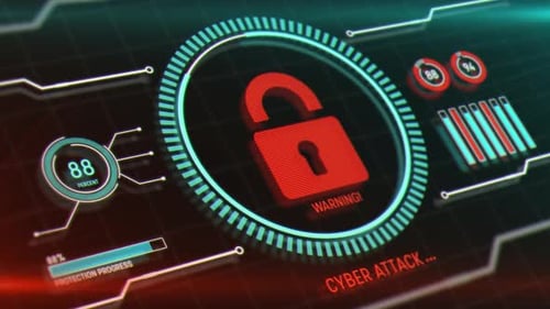 Futuristic Cyber Security System Protection Interface Animation