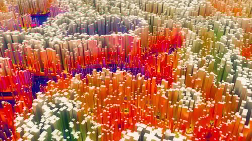 Vibrant Abstract 3D Cubes Morphing Seamless Loop Background