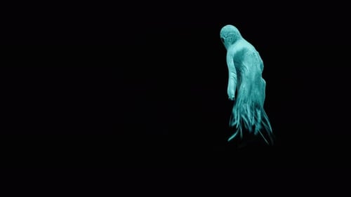Animated Blue Ghost Spooky Character Floating Loop
