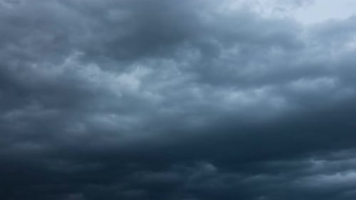 Dramatic Dark Gray Clouds Fill the Sky