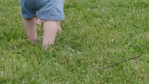 Mother Teaching Baby to Walk
