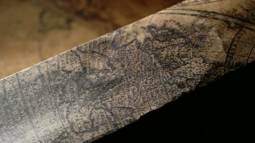 Antique Map Close Up Shot