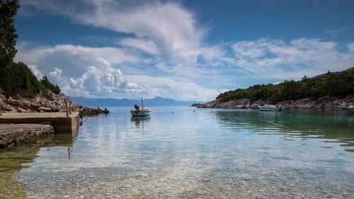 boat croatia Beach Coast Nature crystal clear harbour adriatic island