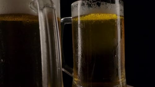 Wet Mugs with Cold Beer