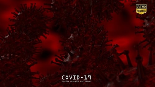 Microscopic 3D COVID-19 Virus Cells Floating Animation